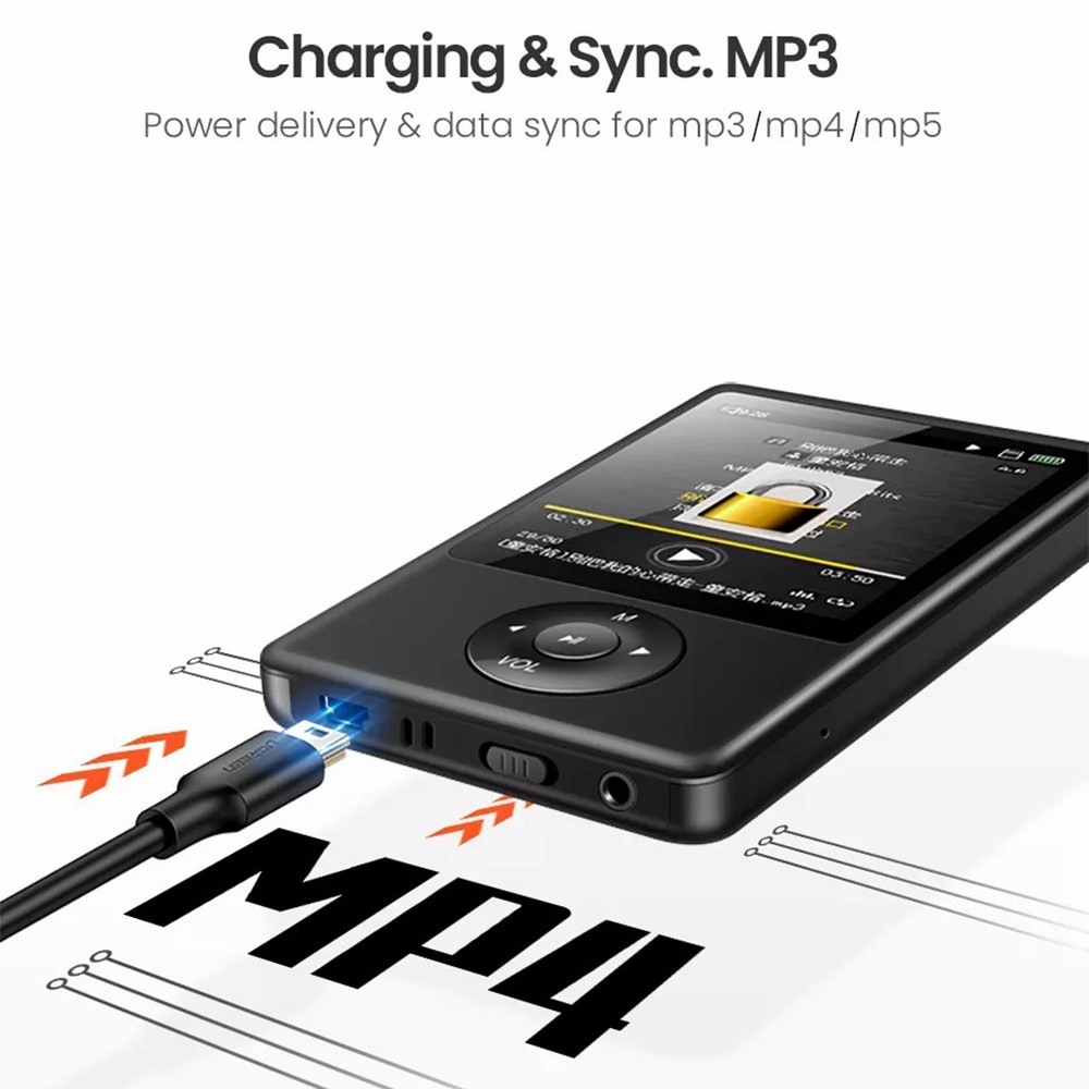UGREEN 10353 0.25m USB-A to 5Pin Mini-USB Fast 480Mbps Data Transmission Cord Charging Cable for Car DVR GPS MP3 MP4-8