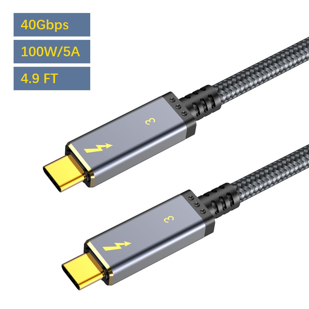Achetez Thunderbolt 3 Type C Cable Mâle à Mâle 40 Gops 100W 5A