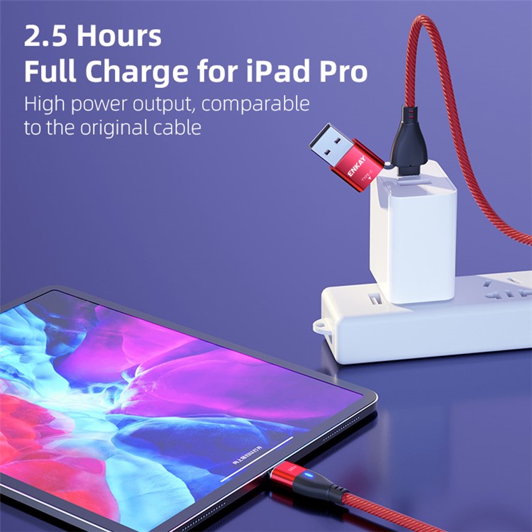 ENKAY HAT PRINCE 6-in-1 1m PD 100W Data Cable Type-C / USB-A to IP / Type-C / Micro USB Magnetic Charging Cord - Red-5