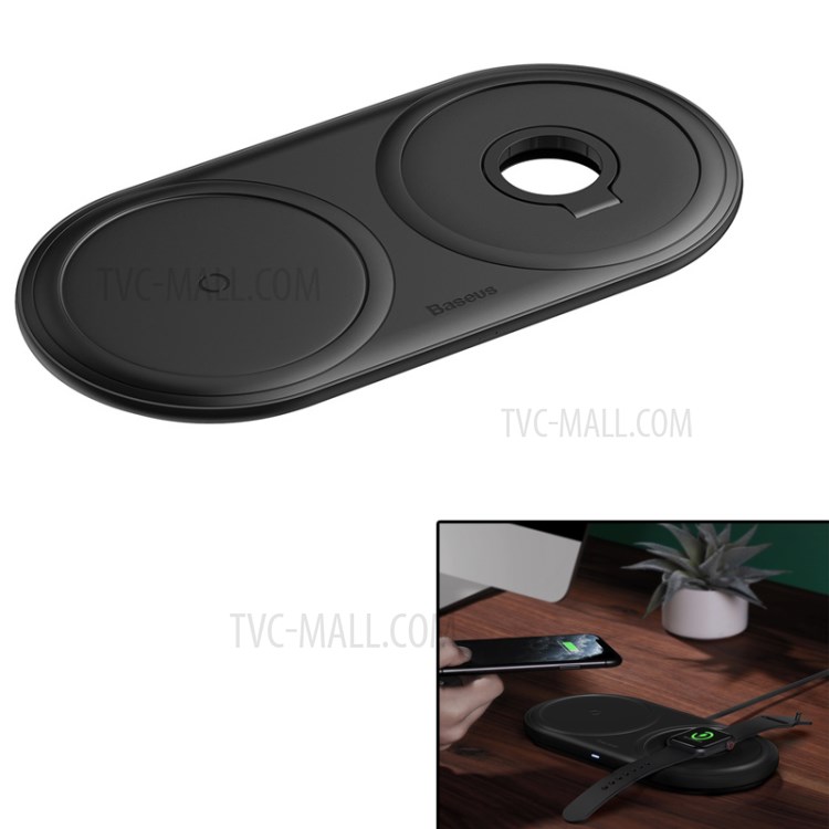 BASEUS Planeta 2 Em Um Cabo IW Enrolador + Carregador Sem Fios CN Ficha Normalizada - Preto-1