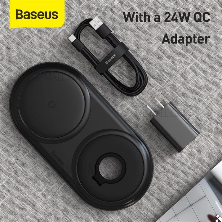 BASEUS Planeta 2 Em Um Cabo IW Enrolador + Carregador Sem Fios CN Ficha Normalizada - Preto-10
