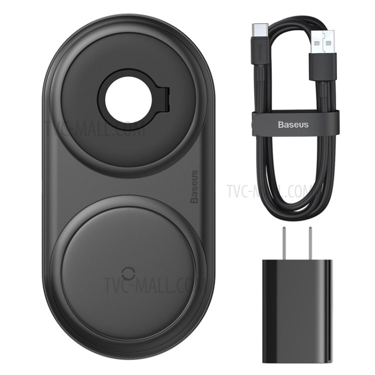 BASEUS Planeta 2 Em Um Cabo IW Enrolador + Carregador Sem Fios CN Ficha Normalizada - Preto-11