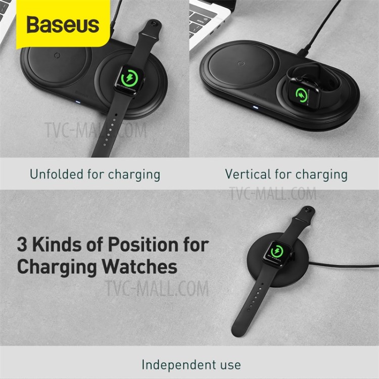 BASEUS Planeta 2 Em Um Cabo IW Enrolador + Carregador Sem Fios CN Ficha Normalizada - Preto-7