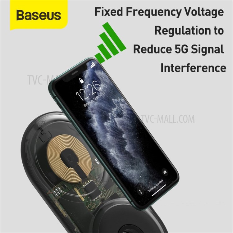 BASEUS Planeta 2 Em Um Cabo IW Enrolador + Carregador Sem Fios CN Ficha Normalizada - Preto-9
