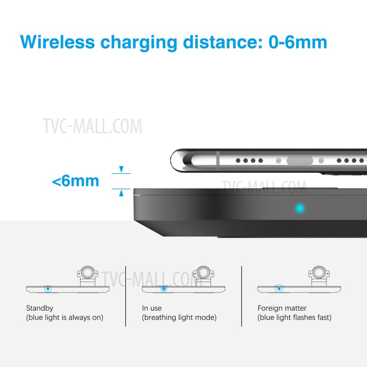 10W 3-en-1 Pied De Support De Station D'accueil De Charge Du Chargeur Multifonction Sans Fil Pour Apple Iphone / Ipod / AirPod - Noir-4