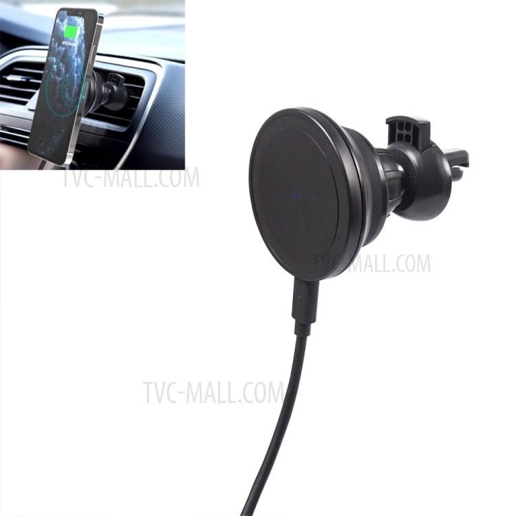 Wireless Car Charger Mount Pad Magsafe Fast Charging Magnetic Air Vent Phone Holder for iPhone 12/12 mini/12 Pro/12 Pro Max-1