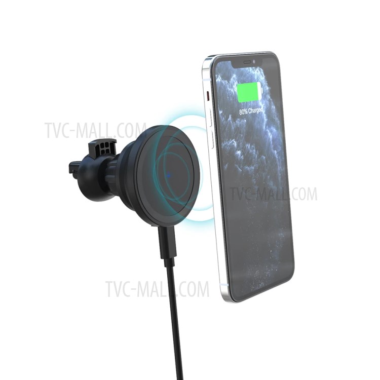 Wireless Car Charger Mount Pad Magsafe Fast Charging Magnetic Air Vent Phone Holder for iPhone 12/12 mini/12 Pro/12 Pro Max-3