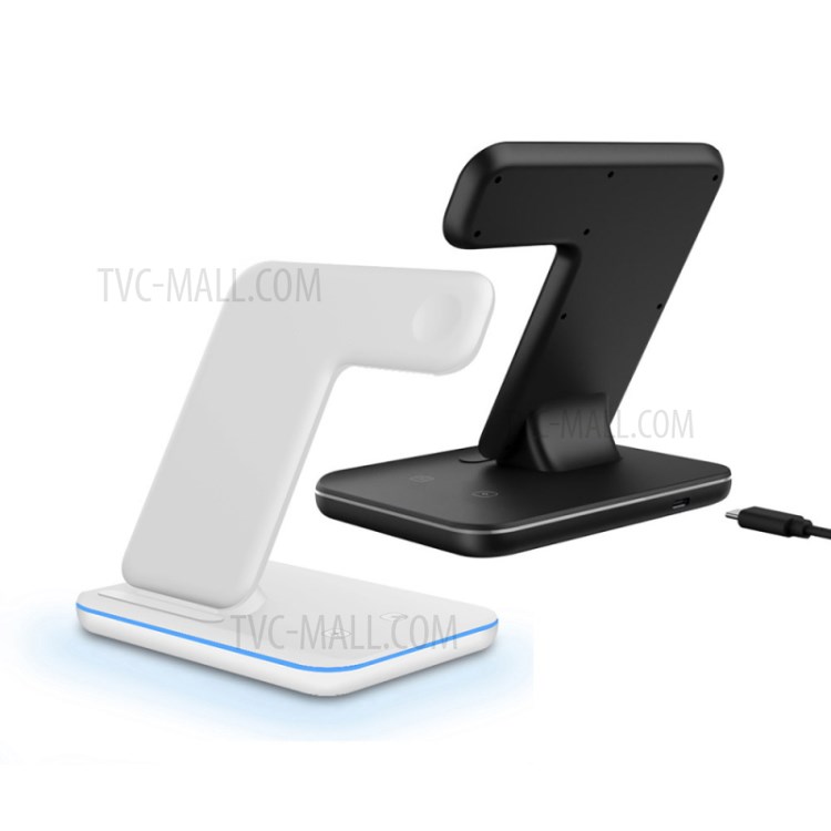 Z5A 3 Em 1 15w Estação De Doca Rápida Sem Fio Para IPhone 12 11 Pro Max IWatch Airpods - Preto-8