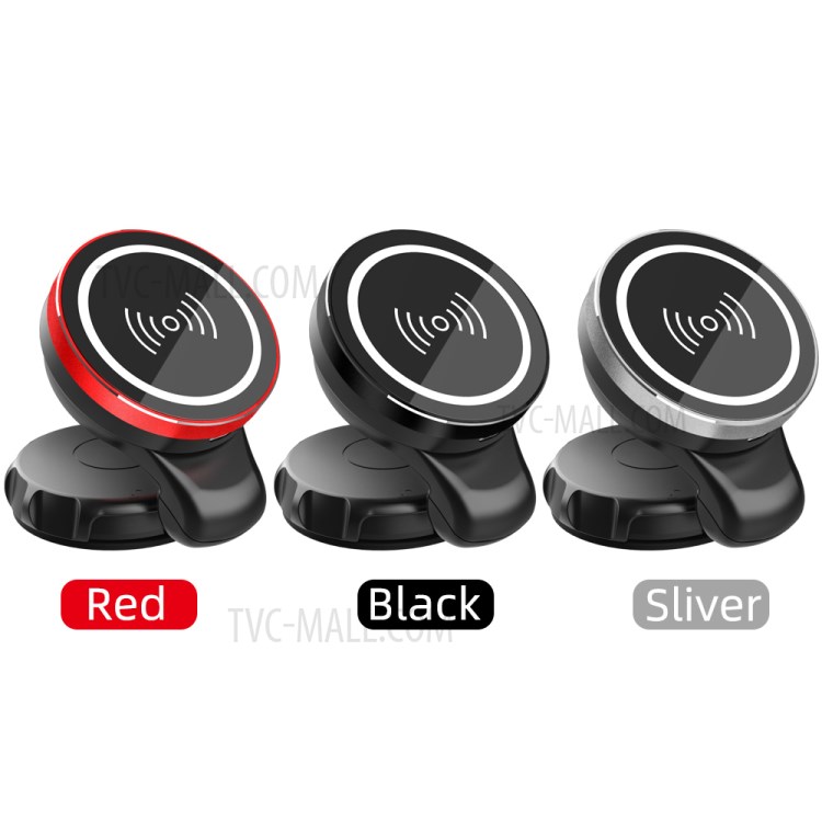 360 Rotating Folding Suction Cup Car 15W Magnetic Wireless Charger for iPhone 12 Samsung Huawei - Black-9