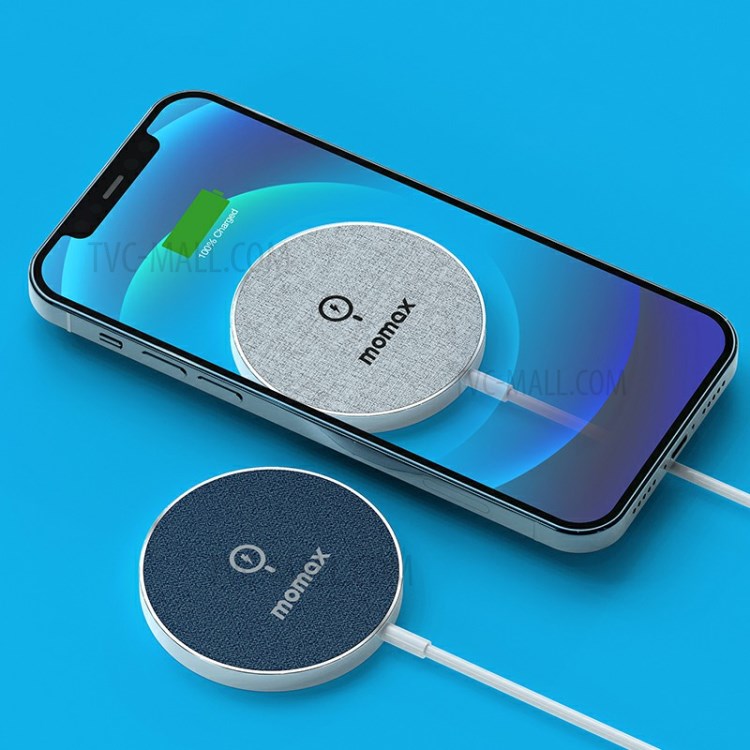 MOMAX Q.MAG Magnetic Wireless Charger Phone Fast Charging Pad for iPhone 12 Series - Blue-5