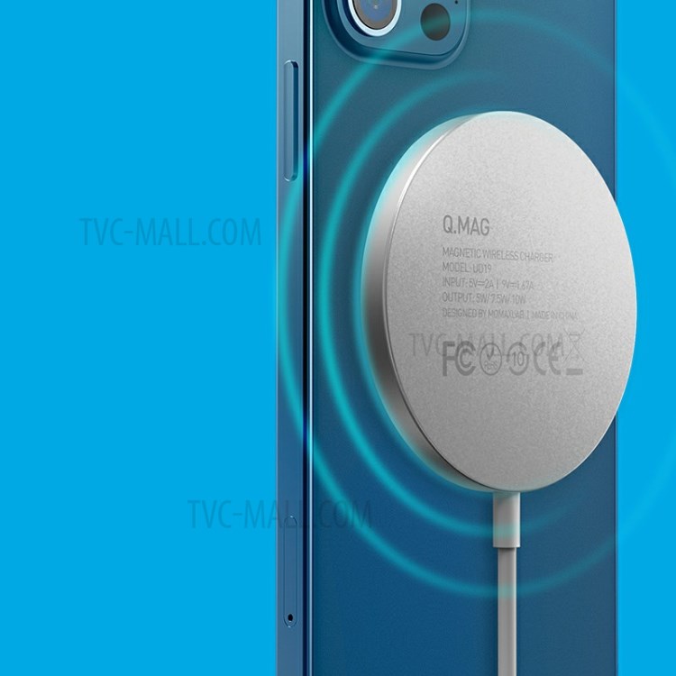 MOMAX Q.MAG Magnetic Wireless Charger Phone Fast Charging Pad for iPhone 12 Series - Blue-6