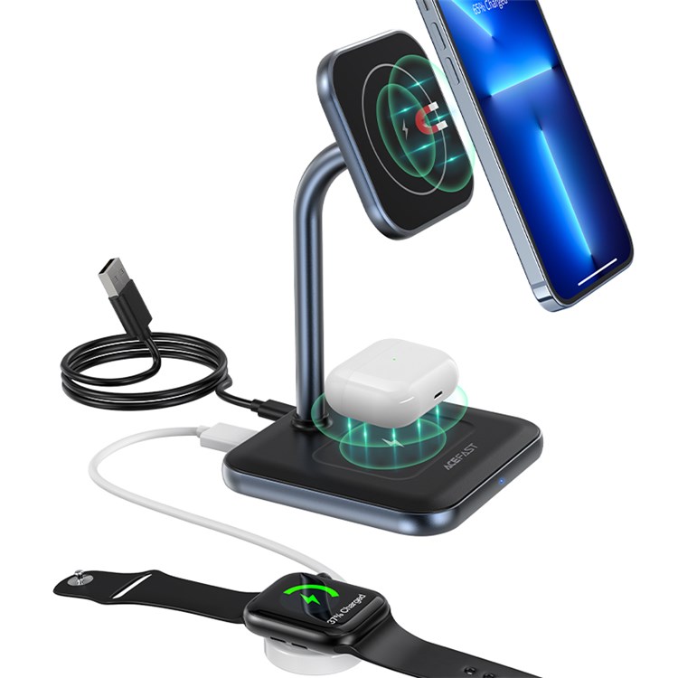 ACEFAST E1 Desktop 2-in-1 Wireless Charger Desktop Magnetic Phone Charger Cordless Charging Stand for iPhone12/13 Series-3