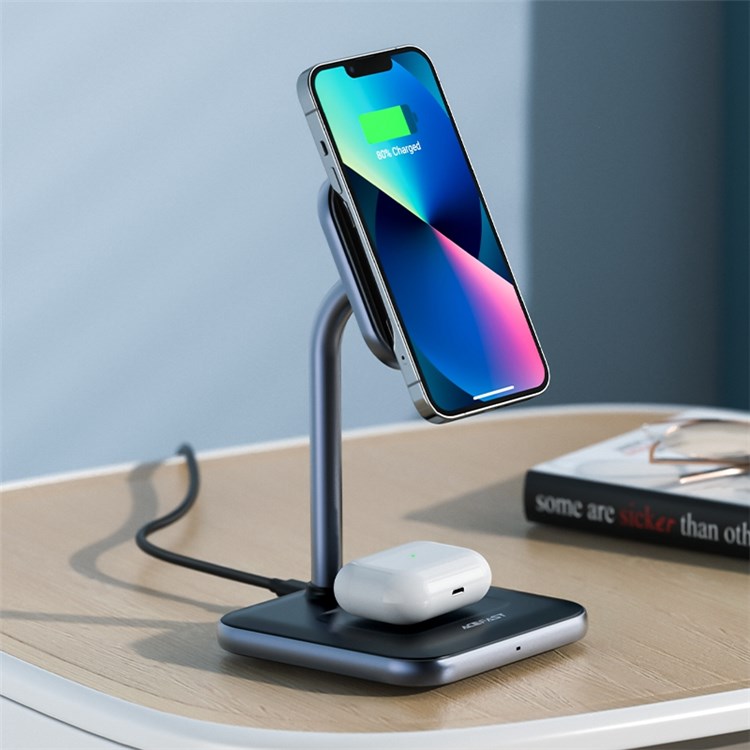 ACEFAST E1 Desktop 2-in-1 Wireless Charger Desktop Magnetic Phone Charger Cordless Charging Stand for iPhone12/13 Series-4