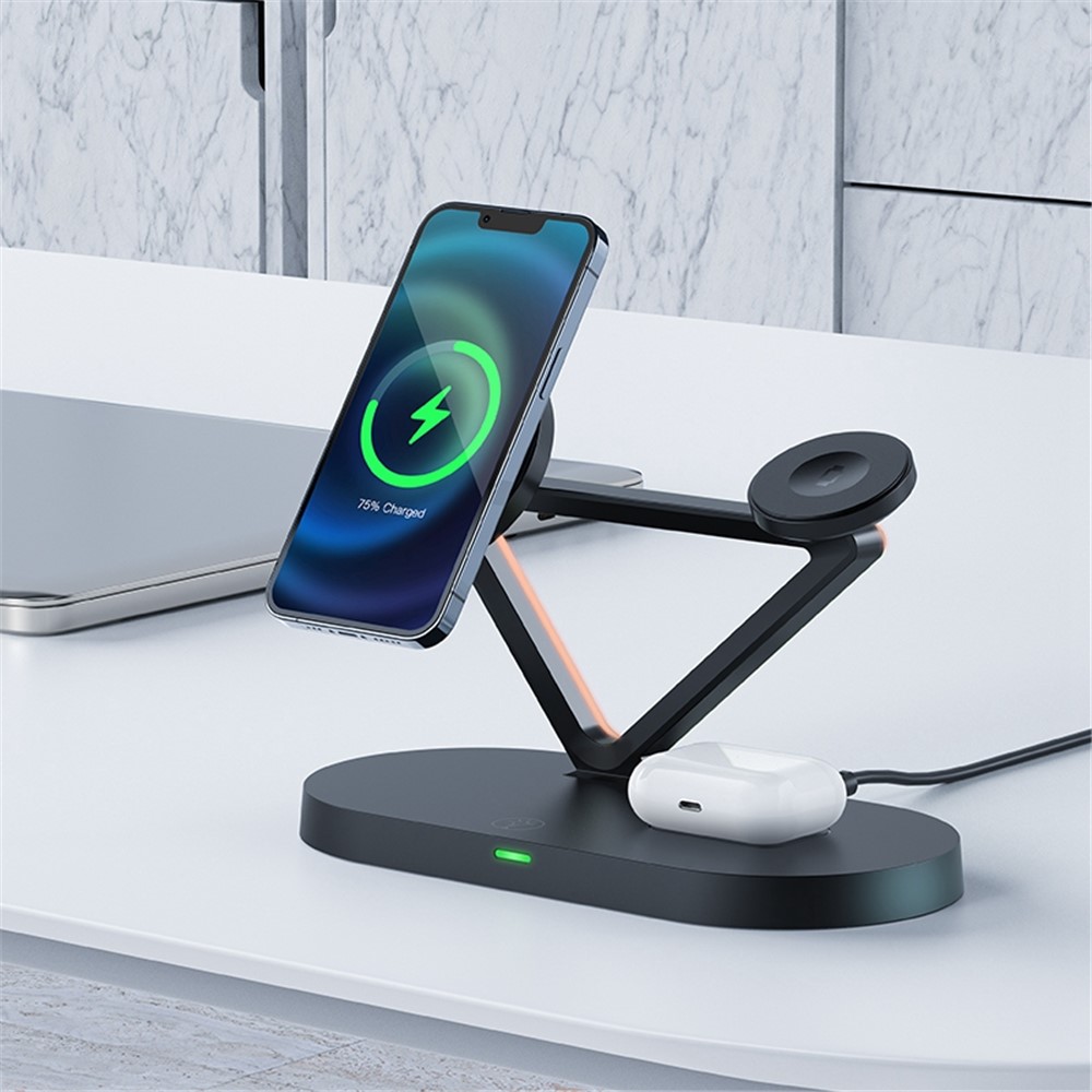 Acefast E9 Desktop Stand 3 en 1 Porte-charge Sans Fil Pour Iphone Apple Watch AirPods