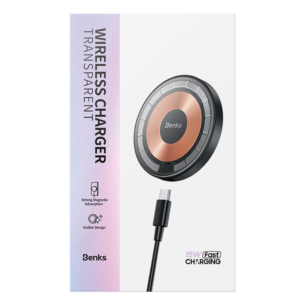 BENKS W09 Transparent Magnetic Wireless Charger Phone Fast Charging Pad-7