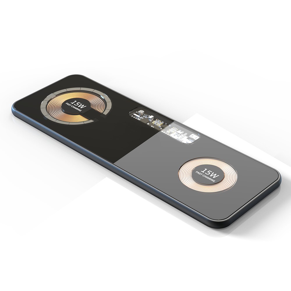 T12 2 in 1 Magnetic Wireless Charger for iPhone 13 / 12 Series Dual 15W Fast Charging Station Portable Visible Charging Pad-13