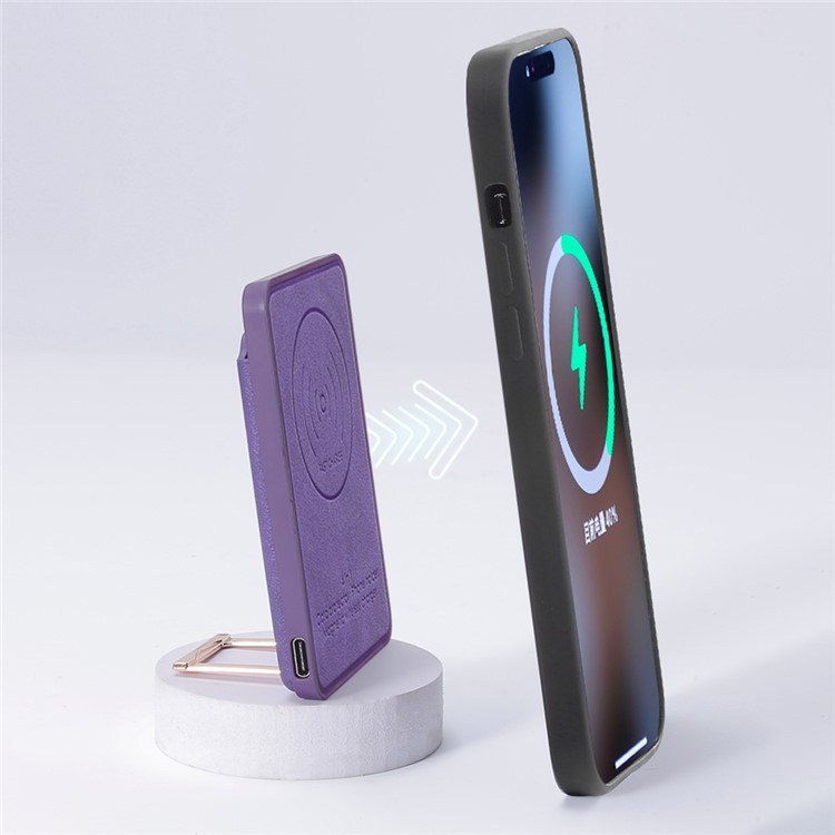 Carregador Sem Fio Magnético 4 em 1 15W Estação de Carregamento Sem Fio Rápida Com Kickstand / Titular do Cartão (sem Certificado Ce) - Preto-6