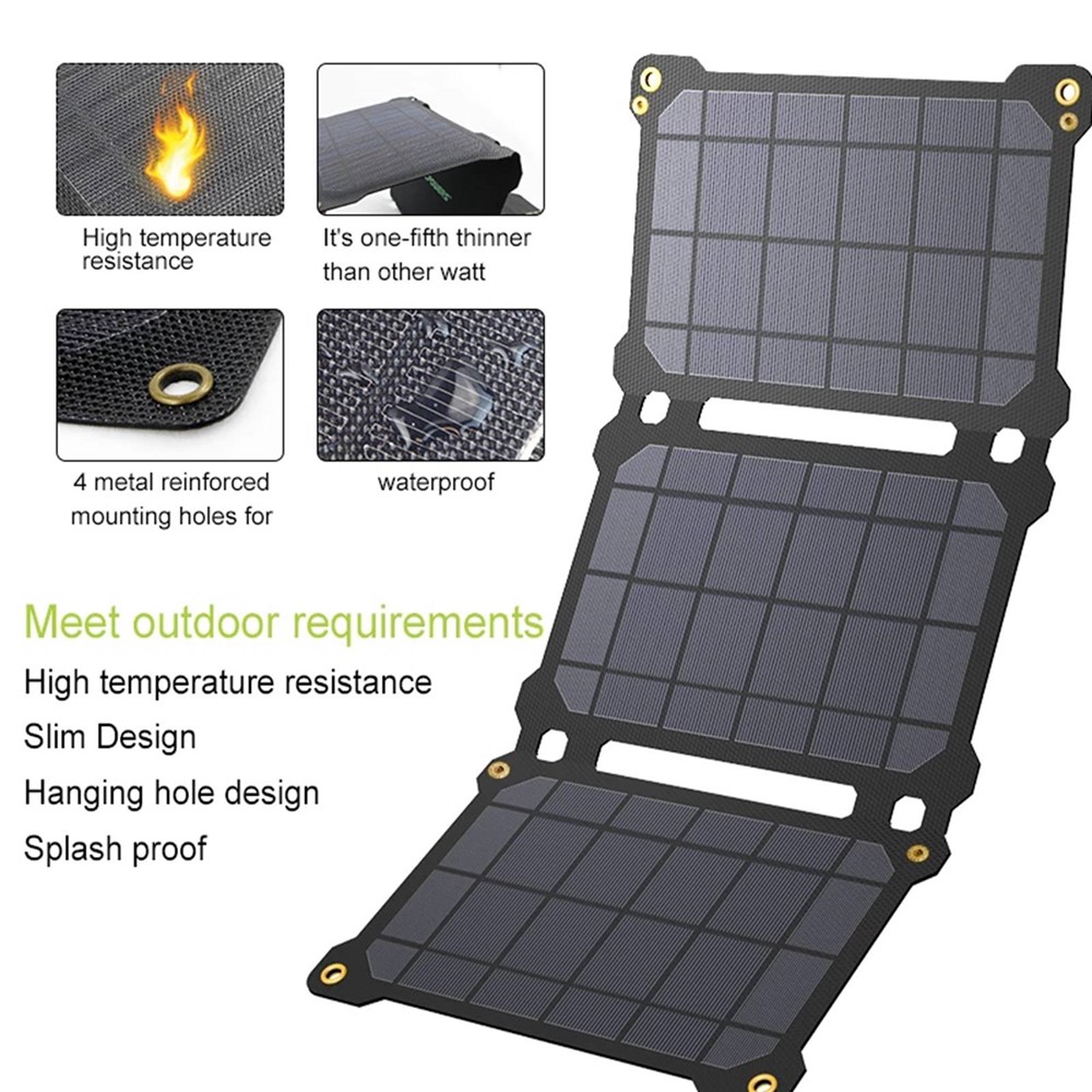 ALLPOWERS AP-ES-004-BLA-NEW 21W Foldable Solar Panel Portable Outdoor Power Generator Dual USB Charger-6