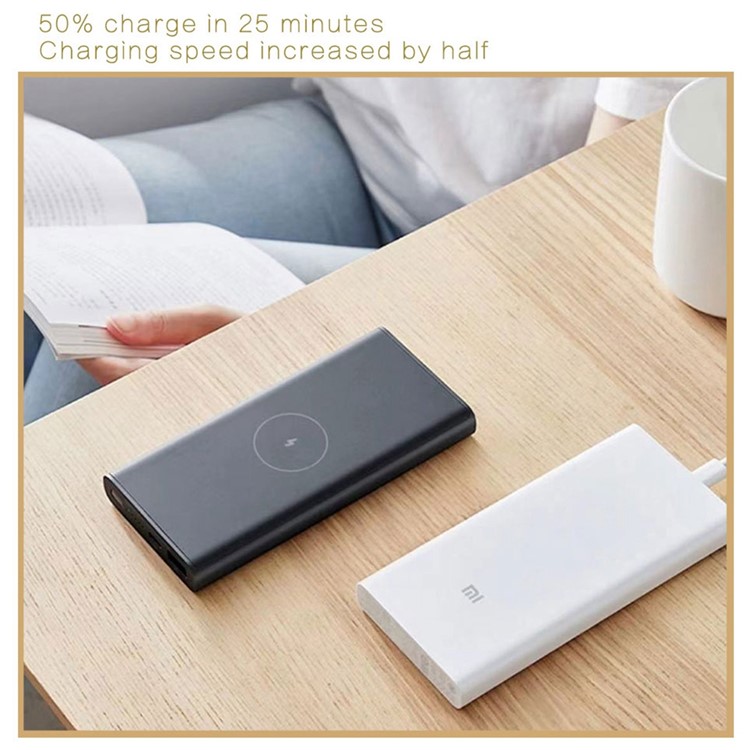 XIAOMI WPB15PDZM 10000mah Wireless Power Bank 10W Cargo de Carga Rápida Batería Externa Paqueta Con USB / Puertos Tipo c - Blanco-7