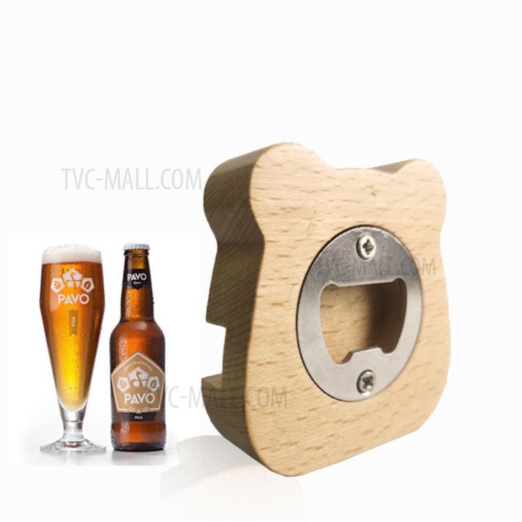 Solid Wood Phone Bracket Wooden Beer Bottle Opener Base-6