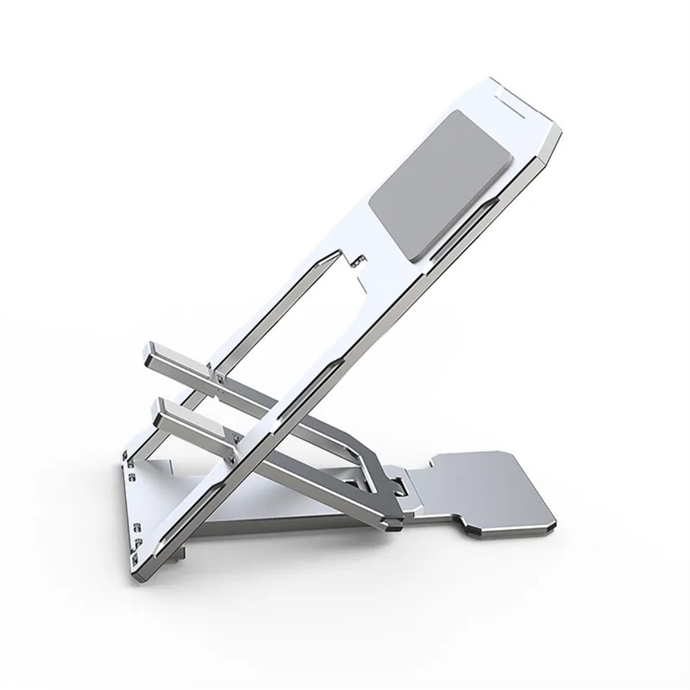 Portable Ultra-thin Aluminum Alloy Mobile Phone Holder Adjustable Desktop Phone Bracket Stand - Silver-1