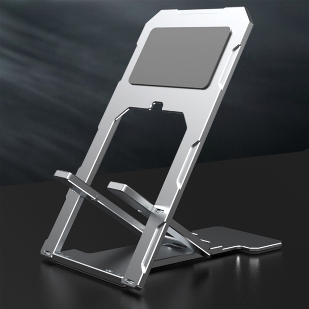 Portable Ultra-thin Aluminum Alloy Mobile Phone Holder Adjustable Desktop Phone Bracket Stand - Silver-3