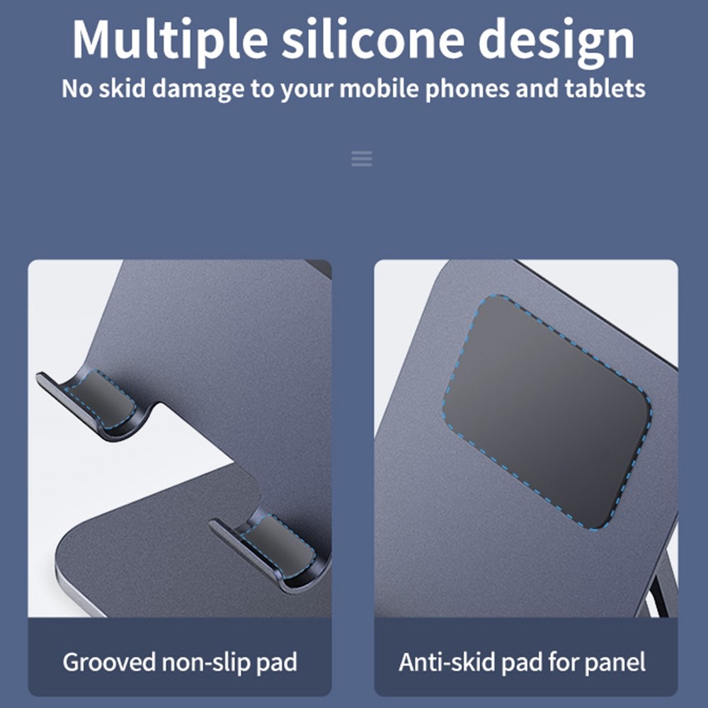 XIAOTIAN X22 Large Tablet Stand Aluminum Portable Angle Adjustable Desktop Holder Mount for iPad Kindle Nexus E-Reader Cell Phones - Grey-2