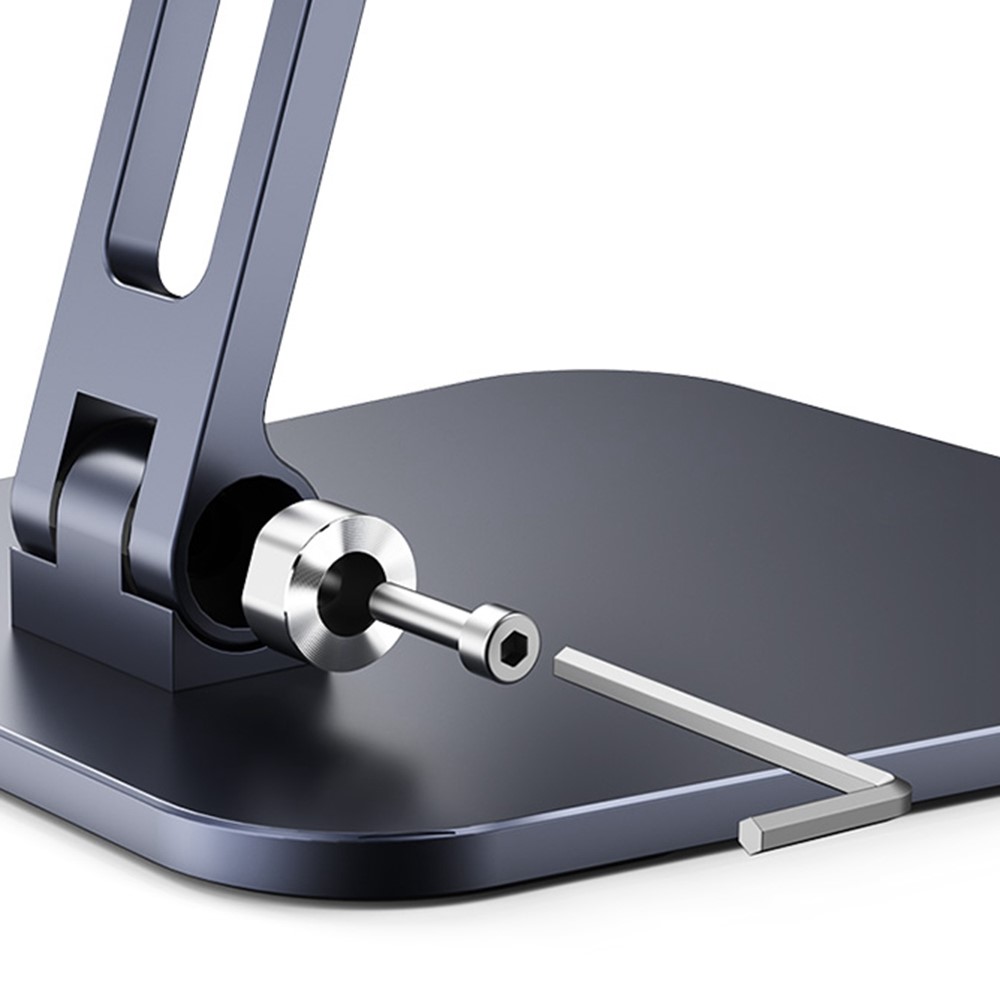 XIAOTIAN X22 Large Tablet Stand Aluminum Portable Angle Adjustable Desktop Holder Mount for iPad Kindle Nexus E-Reader Cell Phones - Grey-4