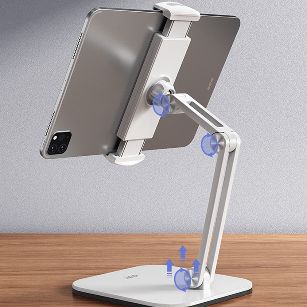 XIAOTIAN X27 for Mobile Phone / Tablet Anti-skid Stand Angle Adjustable Desktop Holder Mount, Double Arm - White-5