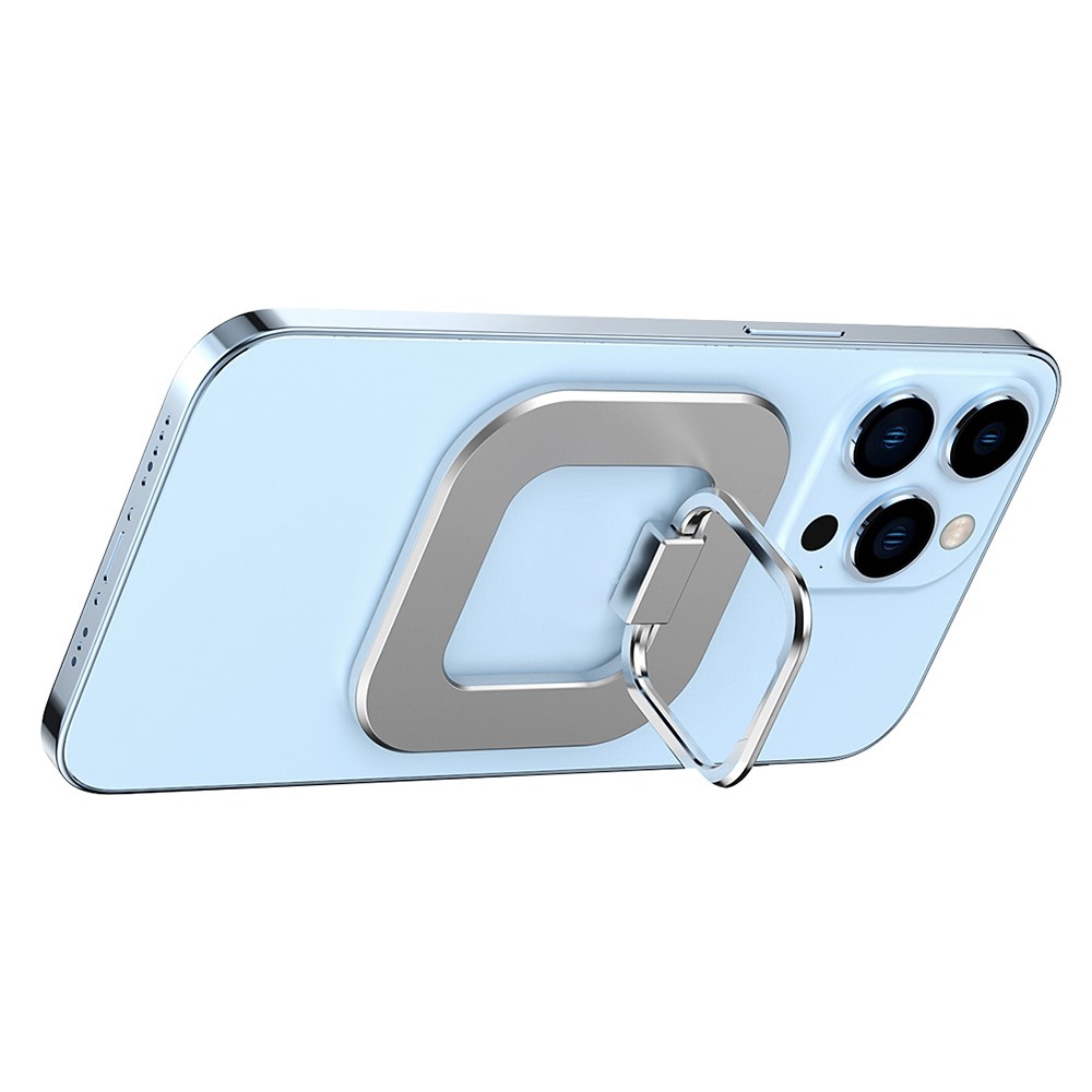 Powerful Magnetic Desktop Phone Mount Cell Phone Ring Finger Kickstand - Silver-1