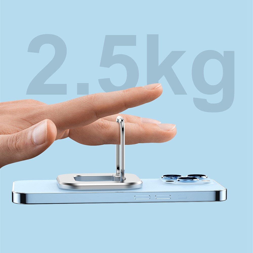 Powerful Magnetic Desktop Phone Mount Cell Phone Ring Finger Kickstand - Silver-8
