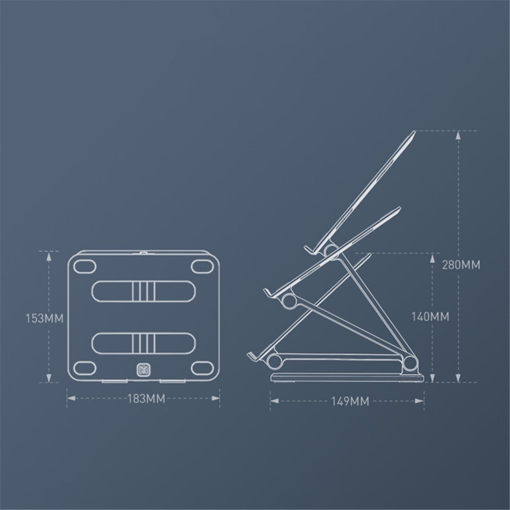 XIAOTIAN X46 Hollow Panel Folding Stand Aluminum Alloy Adjustable Desktop Bracket for Mobile Phone / Tablet - Grey-10