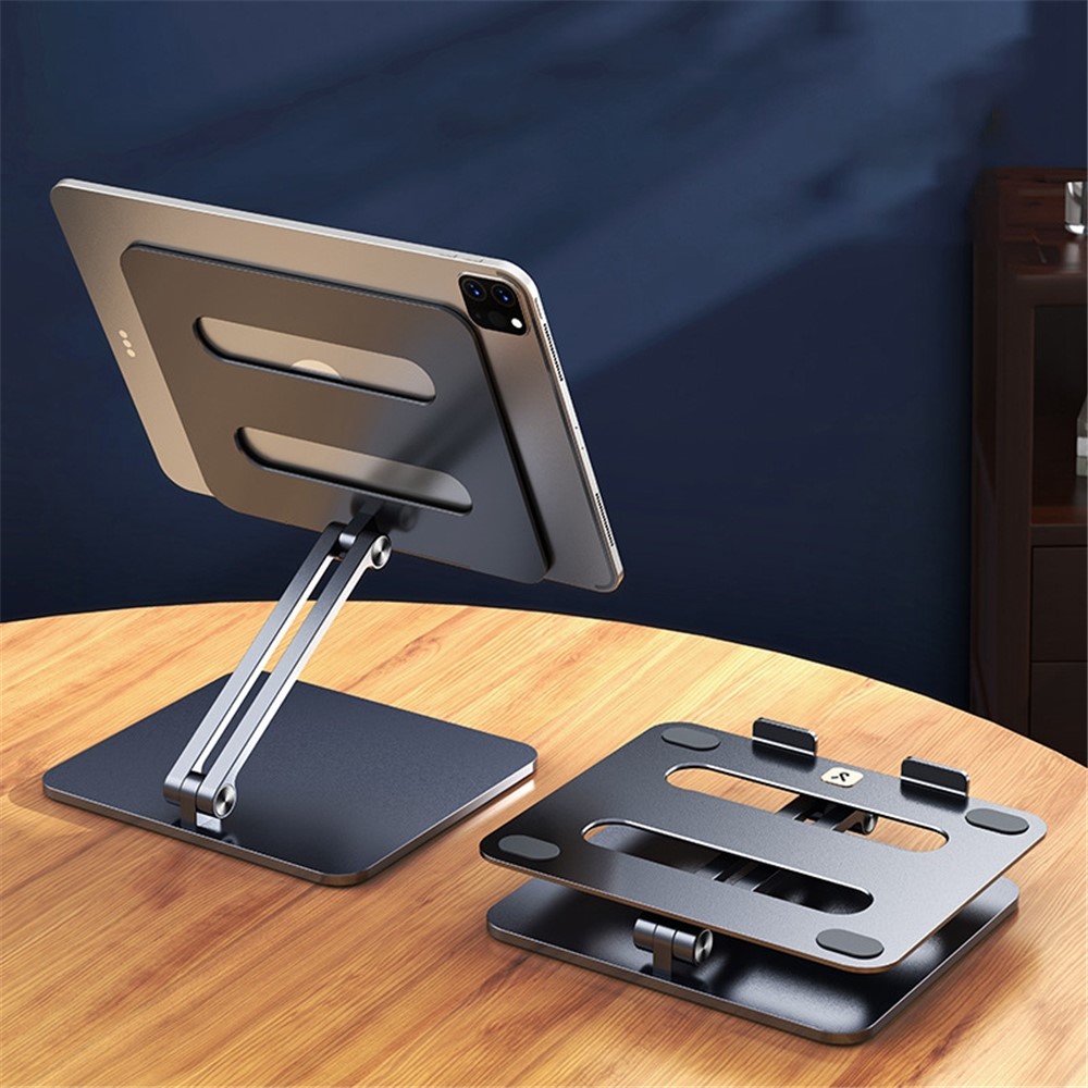 XIAOTIAN X46 Hollow Panel Folding Stand Aluminum Alloy Adjustable Desktop Bracket for Mobile Phone / Tablet - Grey-3