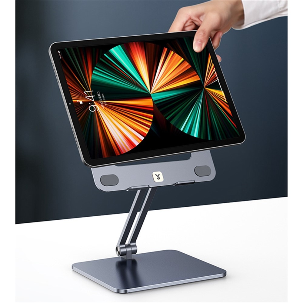 XIAOTIAN X46 Hollow Panel Folding Stand Aluminum Alloy Adjustable Desktop Bracket for Mobile Phone / Tablet - Grey-6