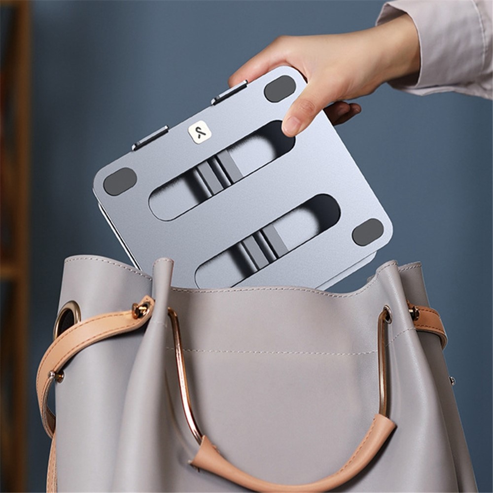 XIAOTIAN X46 Hollow Panel Folding Stand Aluminum Alloy Adjustable Desktop Bracket for Mobile Phone / Tablet - Grey-8