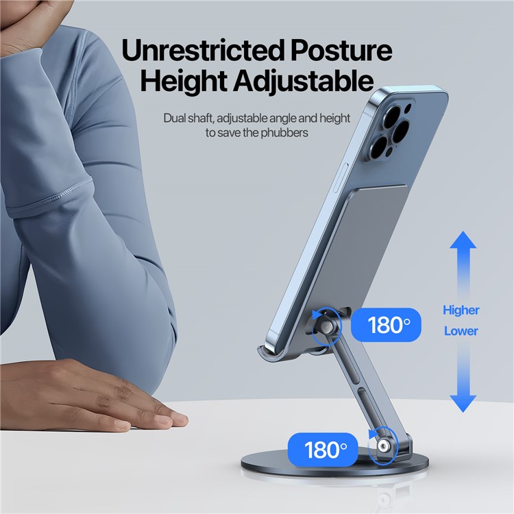 Dux Ducis Aluminiumlegierung 360-grad-rotierende Handyhalter Einstellbare Schreibtisch Telefonständer-6