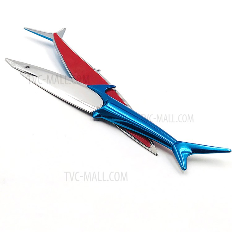 2Pcs Shark Shape Metal Car Sticker Decal Self-adhesive Badge Car Decoration-4
