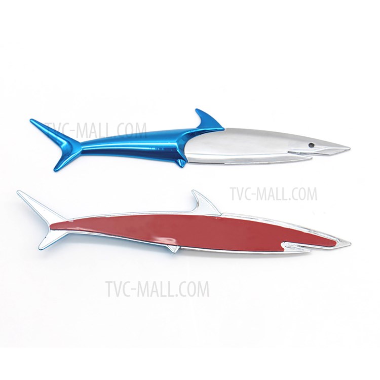 2Pcs Shark Shape Metal Car Sticker Decal Self-adhesive Badge Car Decoration-6