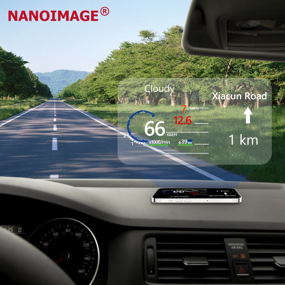 Car Mobile Phone Navigation Projection Film Transparent Head Up Display Screen Protector PET Display HUD Reflective Film, 13*15cm-8