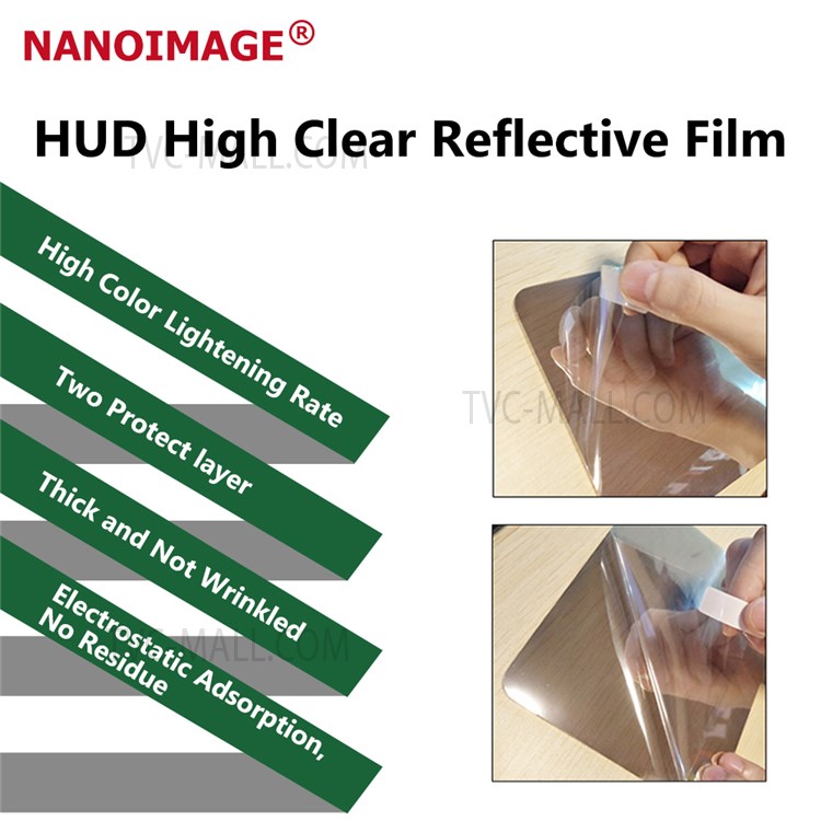 PET Display HUD Reflective Film Transparent Head Up Display Protective Film, 9*12cm-5