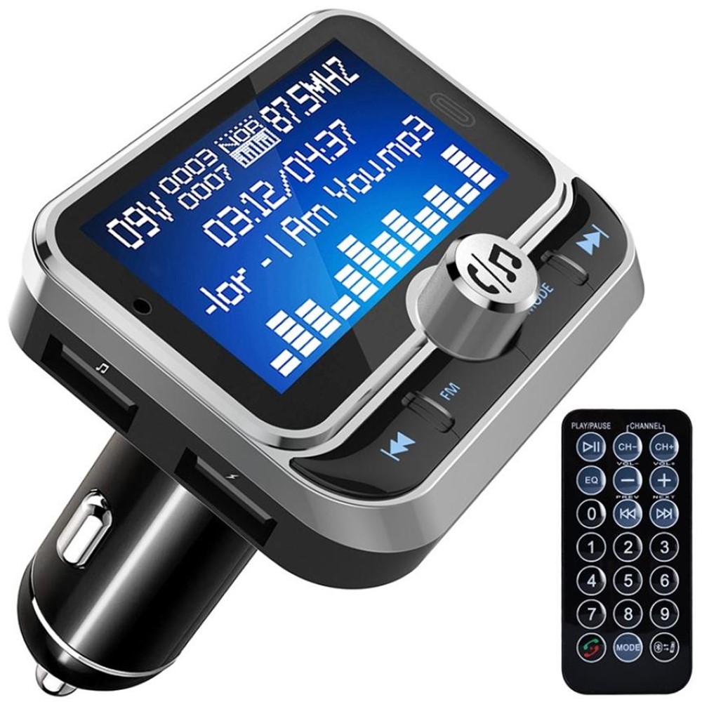 BC32 LCD Bluetooth MP3 Player Transmissor Carregador De Carro FM Dupla USB Com Controle Remoto-10