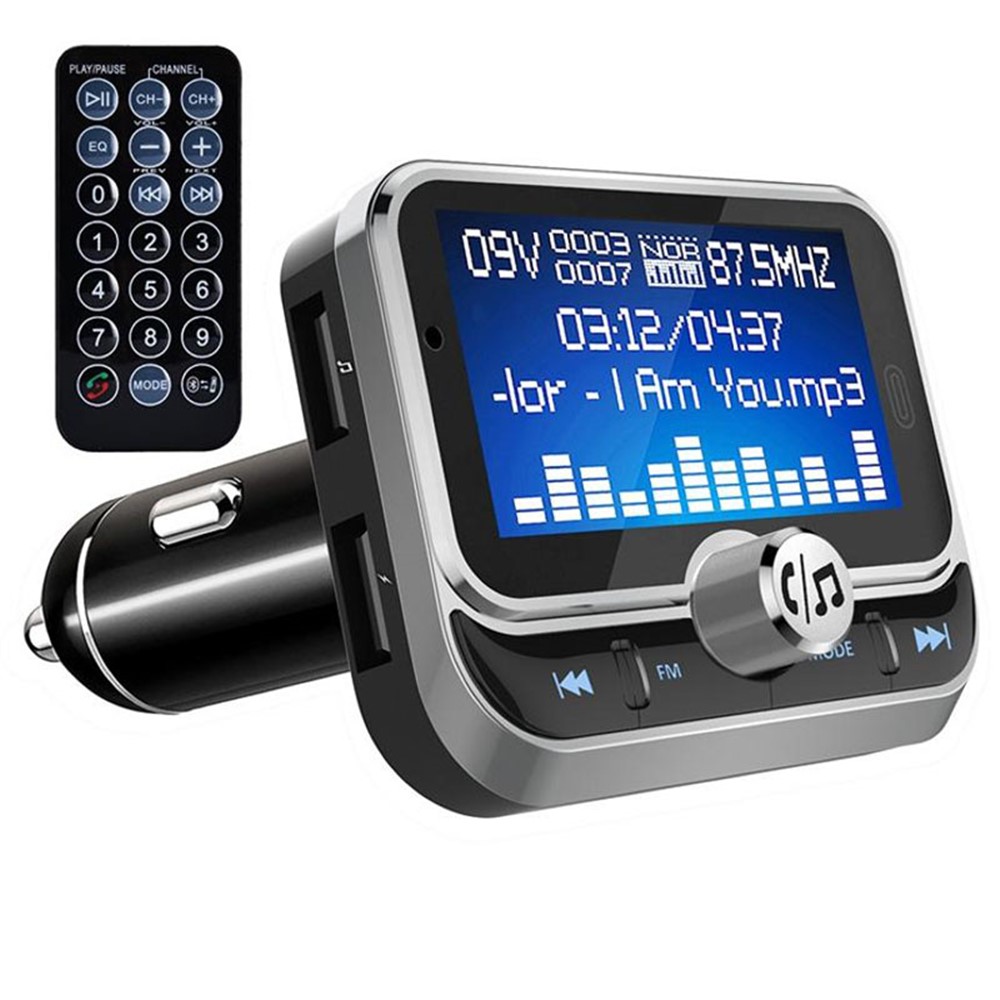 BC32 LCD Bluetooth MP3 Player Dual USB Car Charger FM Transmitter with Remote Control-2