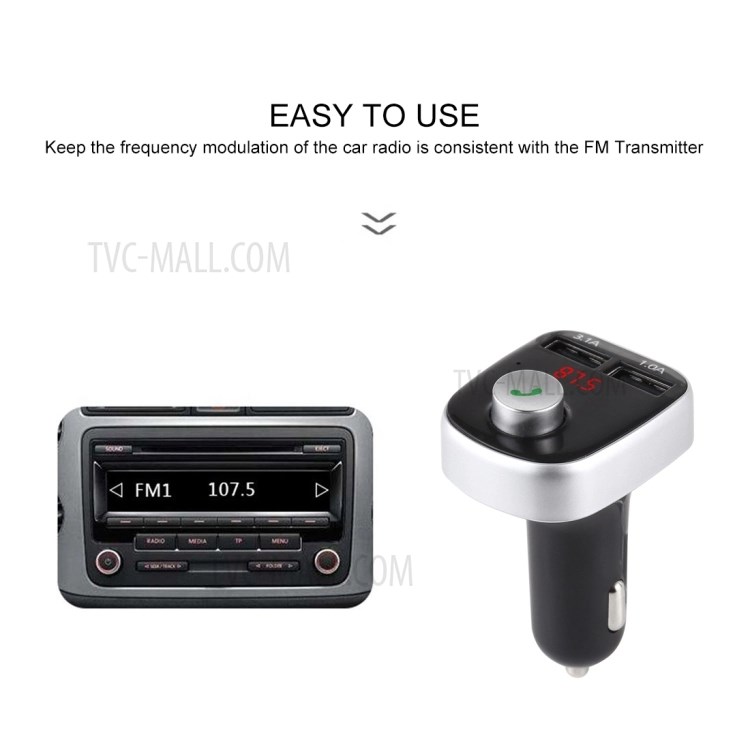 A20 Car MP3 Player Bluetooth FM Transmitter Dual USB Port Charger-9