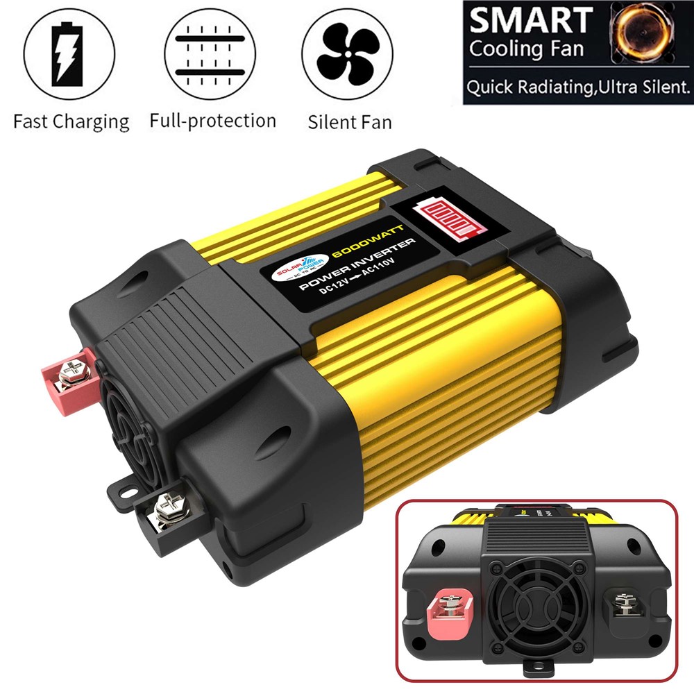 500W DC 12V to AC 110V Intelligent Car Power Inverter with Dual USB Port for Camping, Traveling High Power Inverter-2