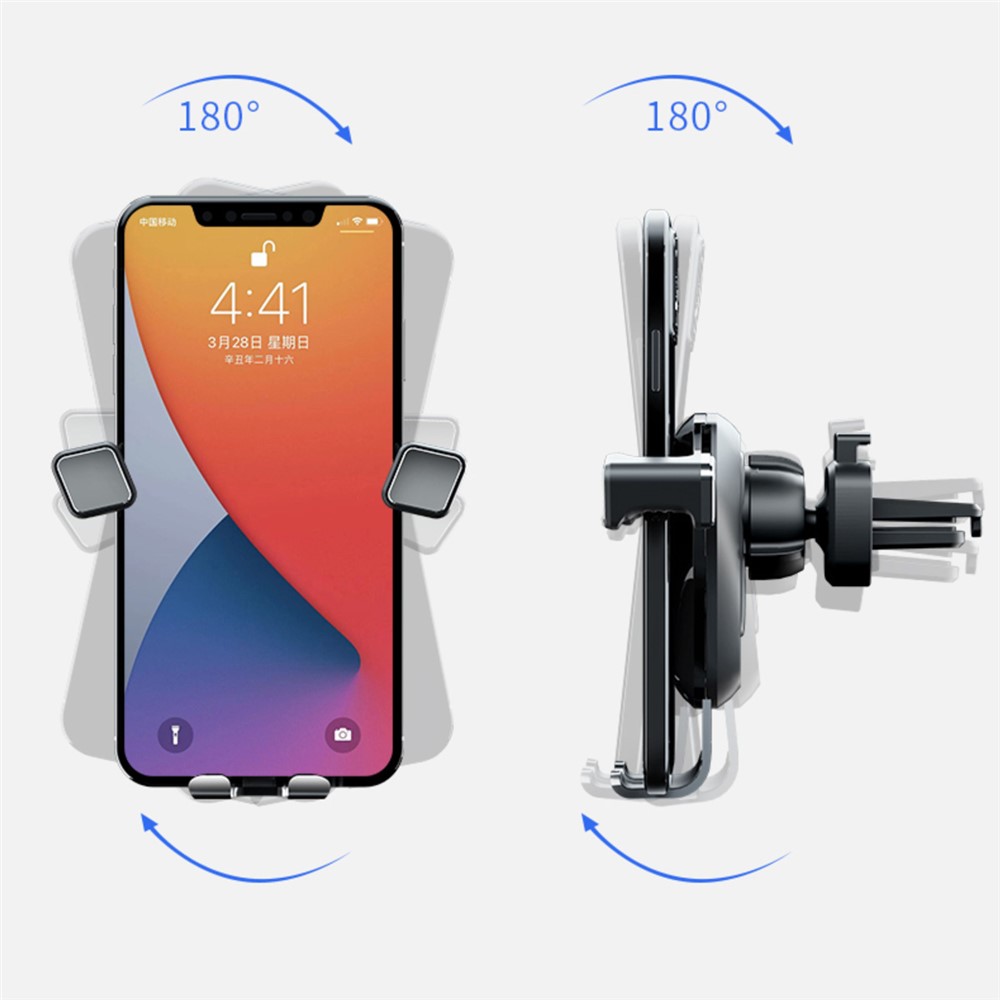 Universal Rotatable Gravity Triangle Car Air Outlet Phone Holder Bracket - Black-3