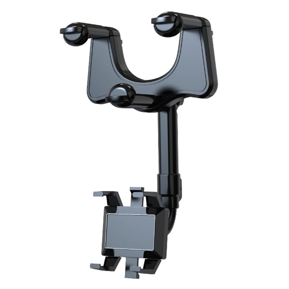 Car Rearview Mirror Phone Holder GPS Rotating Adjustable Telescopic Car Phone Bracket Mount-2