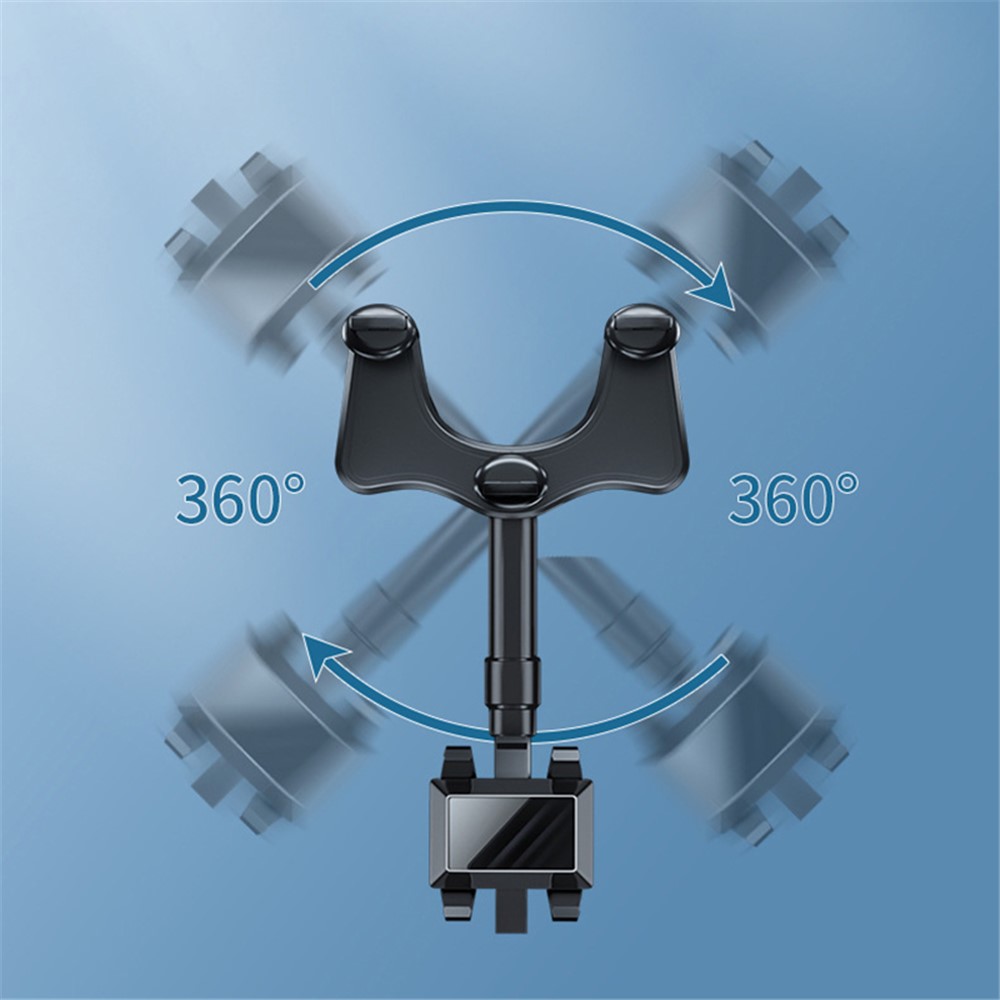 Car Rearview Mirror Phone Holder GPS Rotating Adjustable Telescopic Car Phone Bracket Mount-3