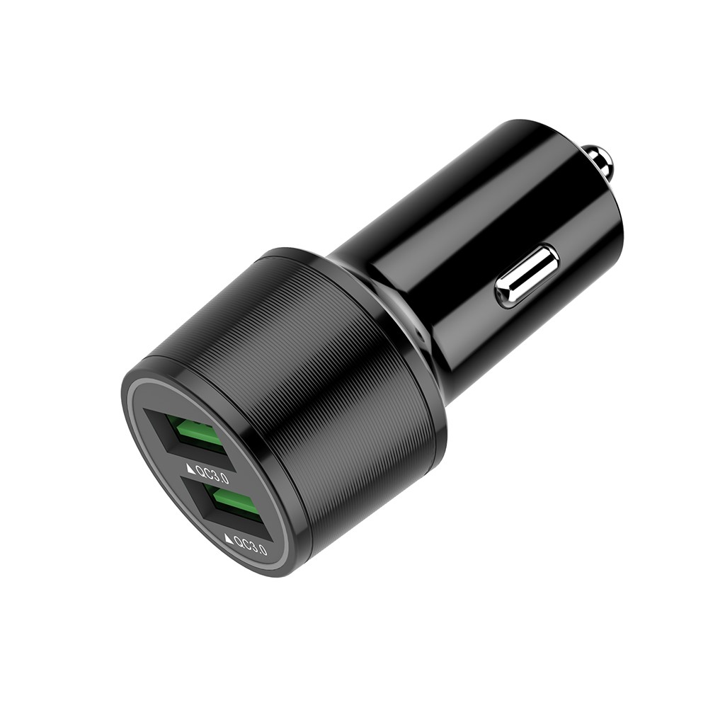 LEMONDA SMART Dual USB QC3.0+QC3.0 36W Aluminum Alloy Car Charger with Ambient Lighting-7