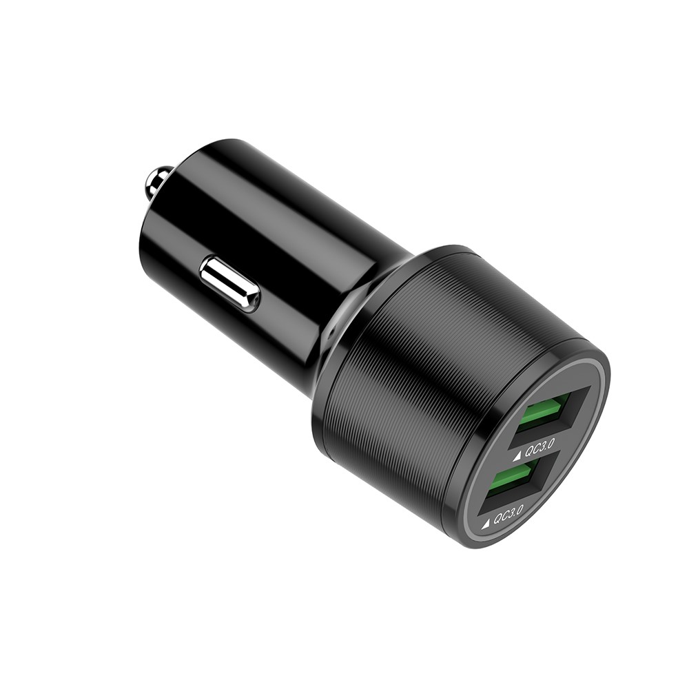 LEMONDA SMART Dual USB QC3.0+QC3.0 36W Aluminum Alloy Car Charger with Ambient Lighting-9
