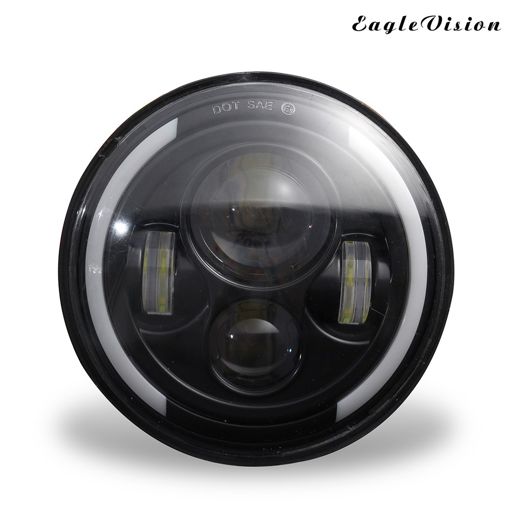 EAGLEVISION C0044 7inch Waterproof Angle Eyes Light High Low Beam Car Truck Round Headlight for Jeep Wrangler-1